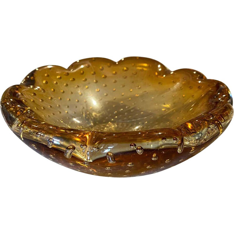 Mid-century brown Murano glass ashtray, Italy 1970s