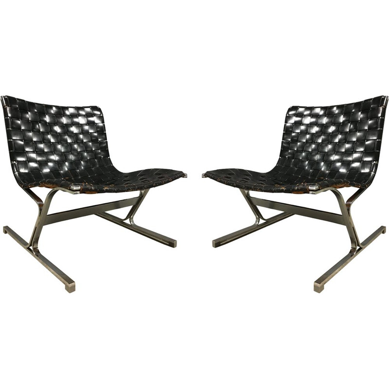 Pair of vintage "Luar" lounge chairs