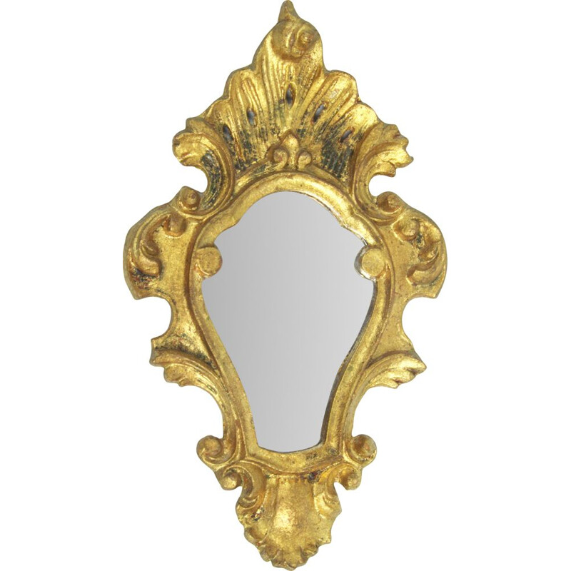 Vintage spiegel in decoratieve lijst, 1960