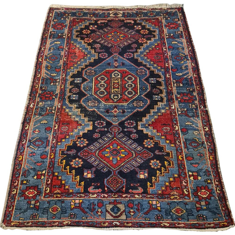 Vintage Persian wool Zenjan rug