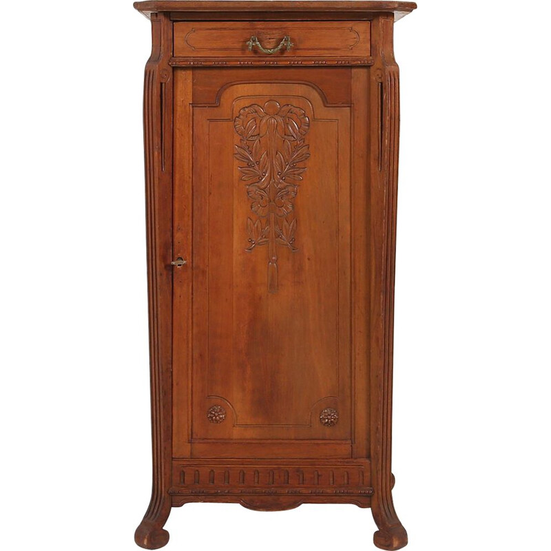 Vintage Art Nouveau wood night stand, 1910