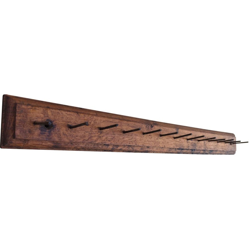 Vintage coat rack in solid oak