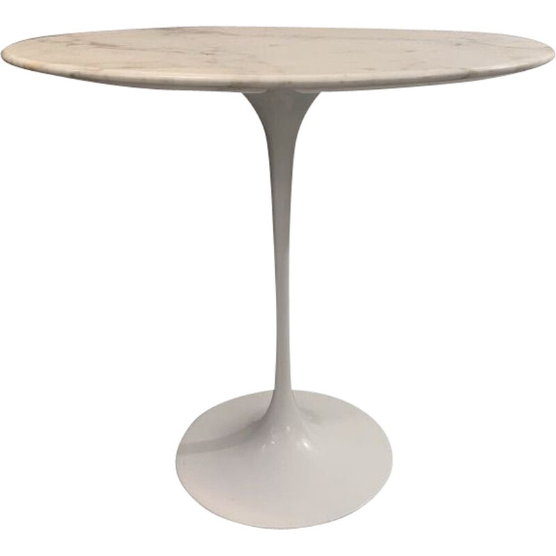 Mesa ovalada con pedestal de mármol vintage de Eero Saarinen para Knoll, 1970