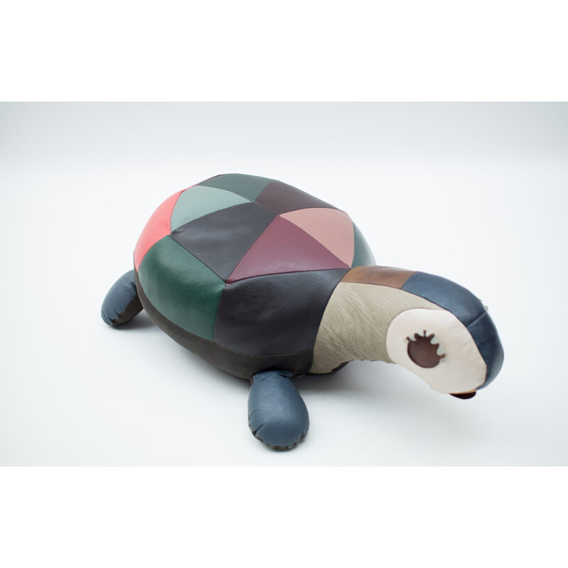 Vintage leather patchwork turtle, 1960s