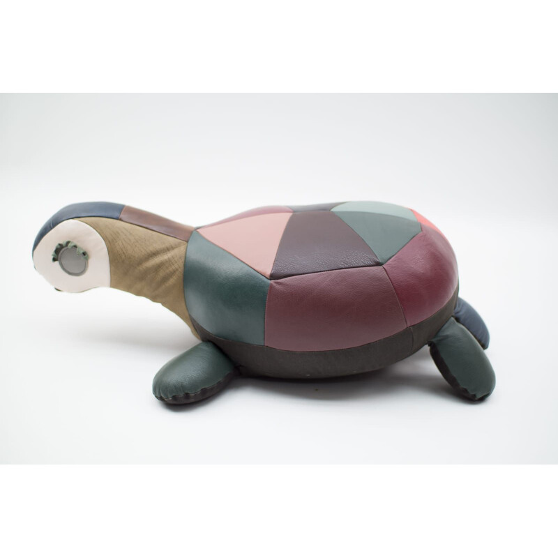 Vintage leather patchwork turtle, 1960s