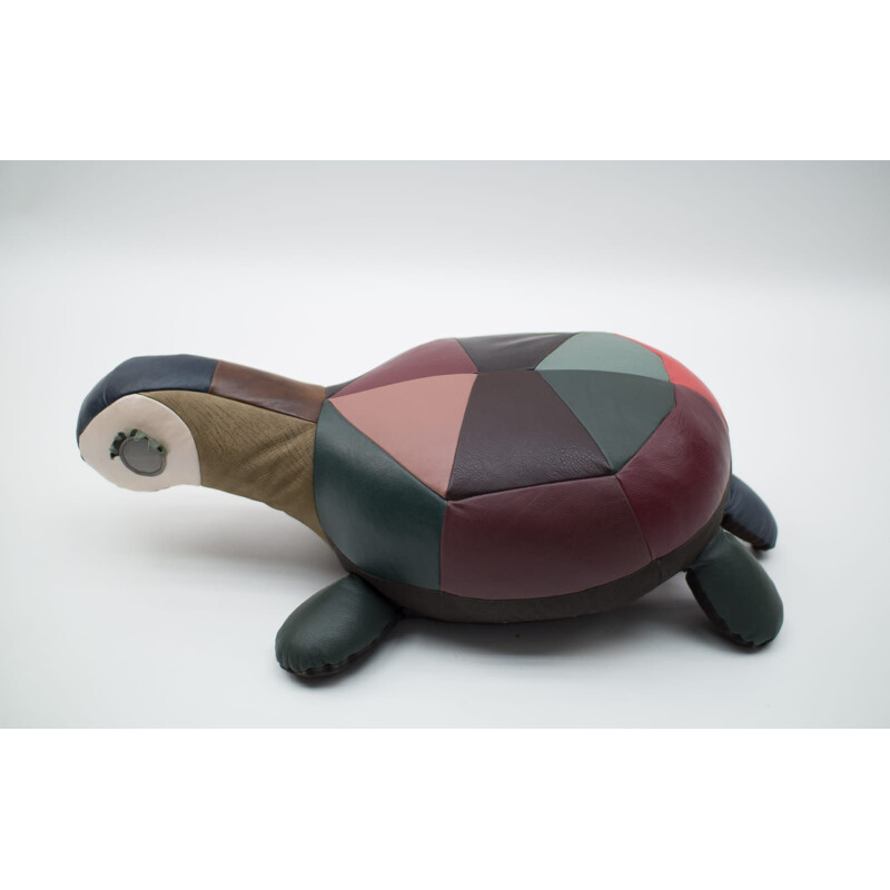 Vintage leather patchwork turtle, 1960s