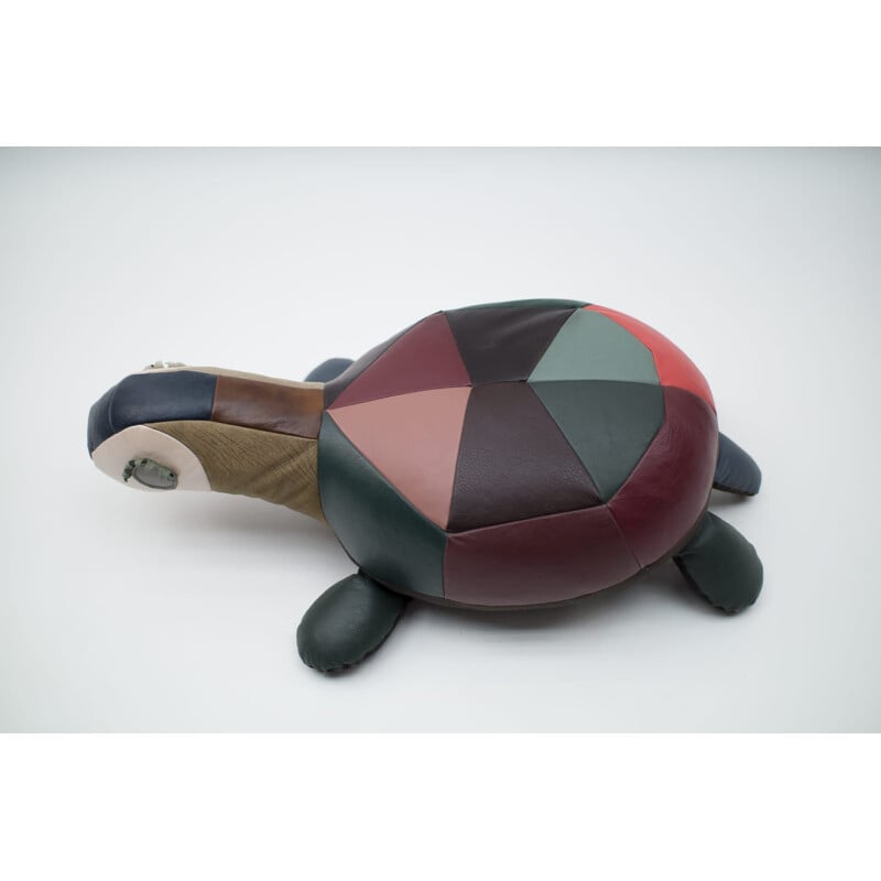 Vintage leather patchwork turtle, 1960s