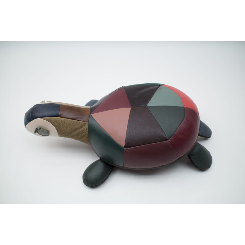 Vintage leather patchwork turtle, 1960s