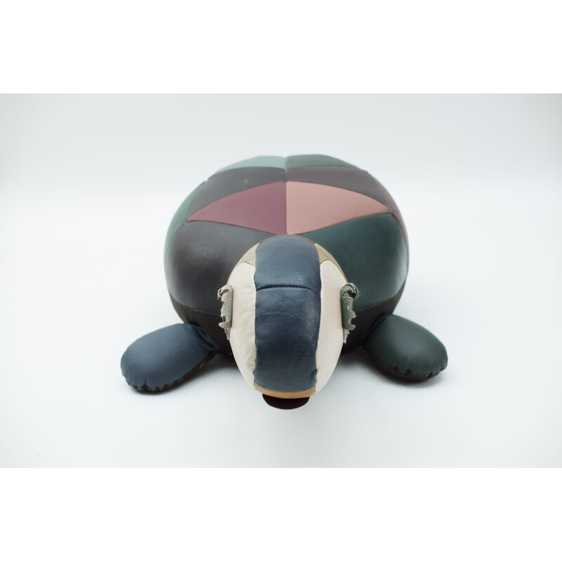 Vintage leather patchwork turtle, 1960s