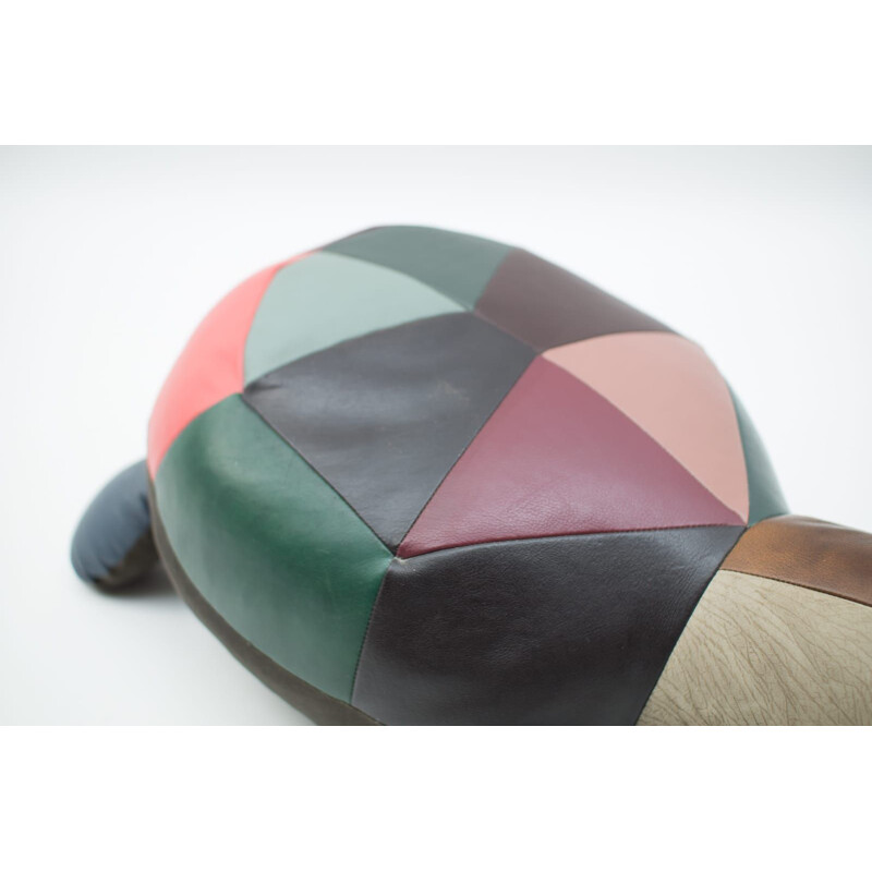 Vintage leather patchwork turtle, 1960s