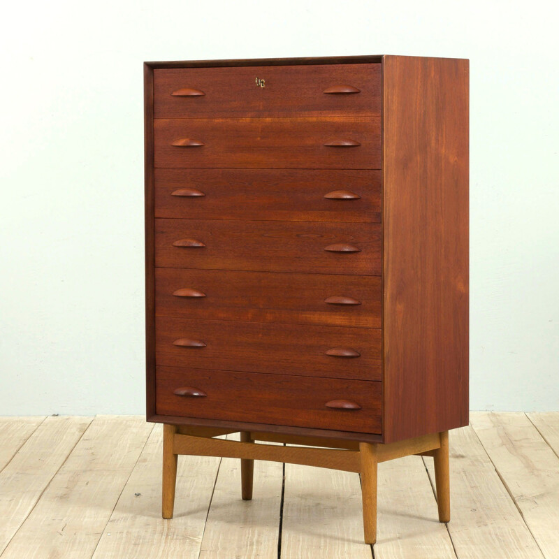 Danish vintage teak chest of drawers by Johannes Sorth for Nexø Møbelfabrik, 1960s