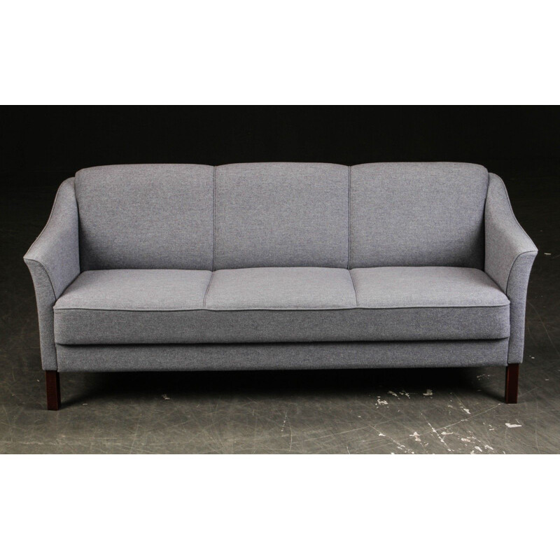 Danish vintage three seater wool sofa, 1970s