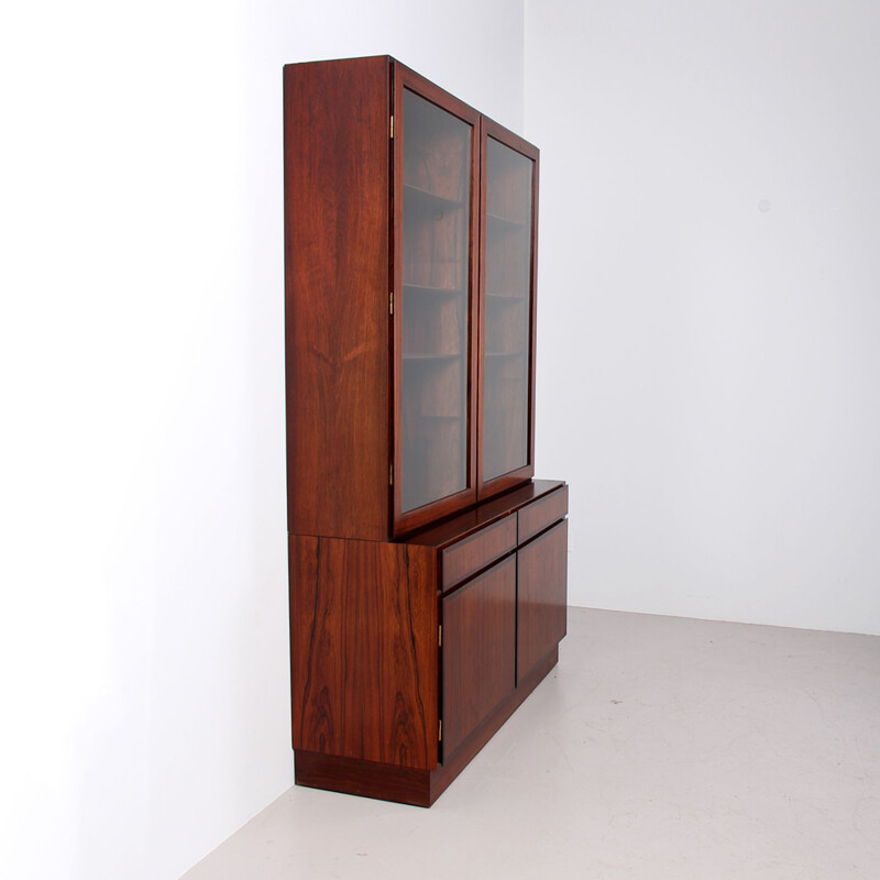 Vintage rosewood display cabinet by Omann Jun, Denmark 1960