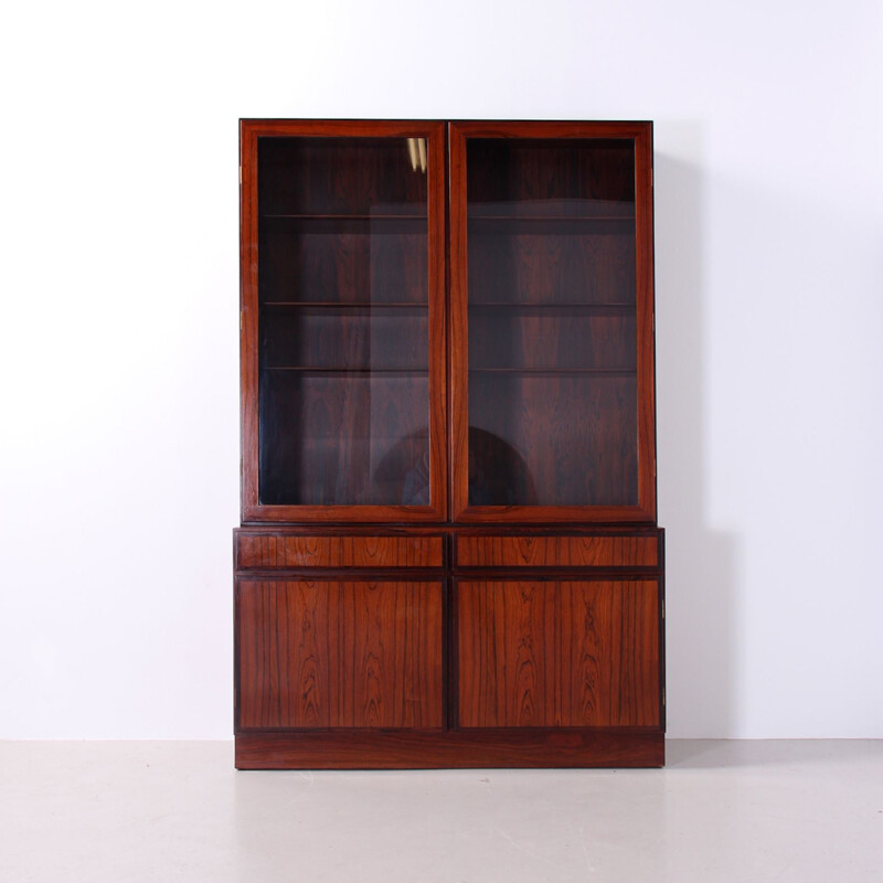 Vintage rosewood display cabinet by Omann Jun, Denmark 1960