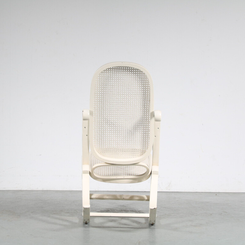 Chaise à bascule vintage blanc par Thonet, France 1970