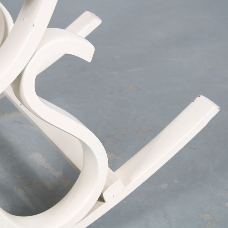 Vintage white rocking chair by Thonet, France 1970s