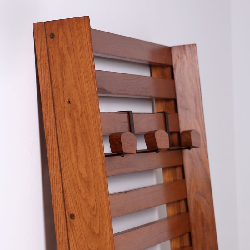 Vintage oakwood wall coat rack by Le Corbusier-Perriand, 1950