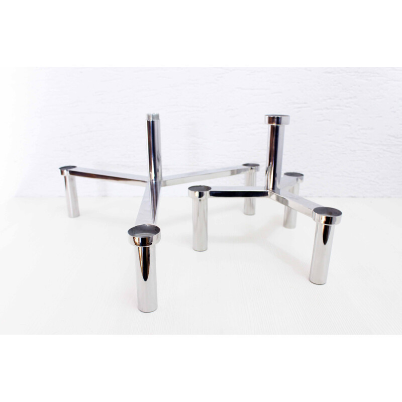 Modular candlestick vintage metal chrome