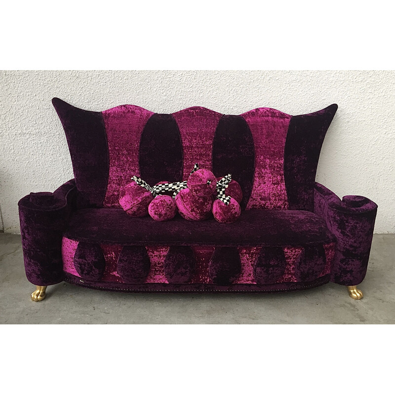 Vintage Bretz purple and mauve sofa