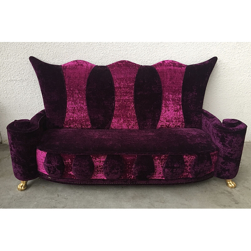 Vintage Bretz purple and mauve sofa