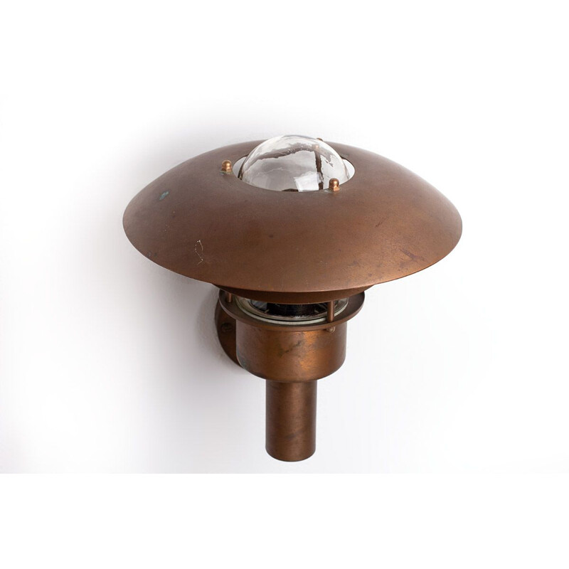 Vintage Danish copper exterior wall lamp, 1960s