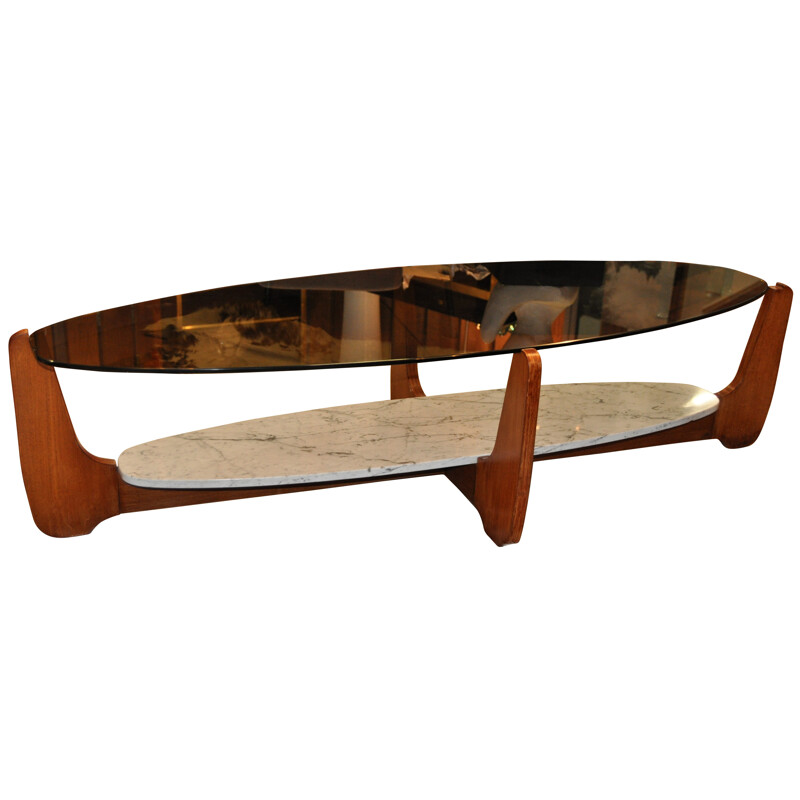 Oval coffee table, Hugues POIGNANT - 1960s