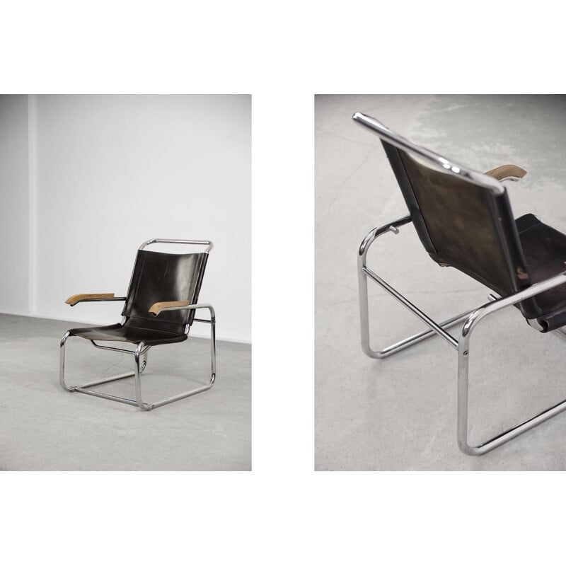 Vintage Bauhaus B35 fauteuil van Marcel Breuer voor Thonet, 1930