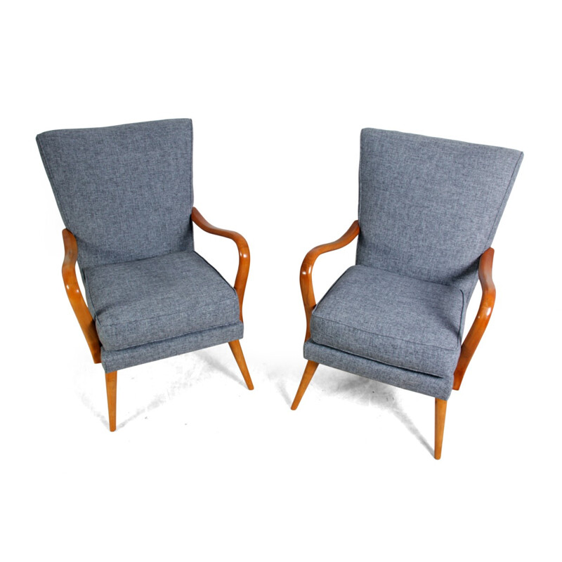 Paire de fauteuils "Bambino" H.K Furniture en bouleau, Howard KEITH - 1950