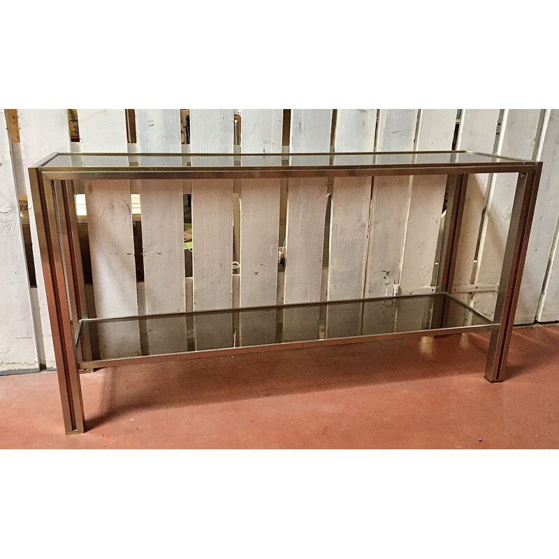 Vintage smoked glass console