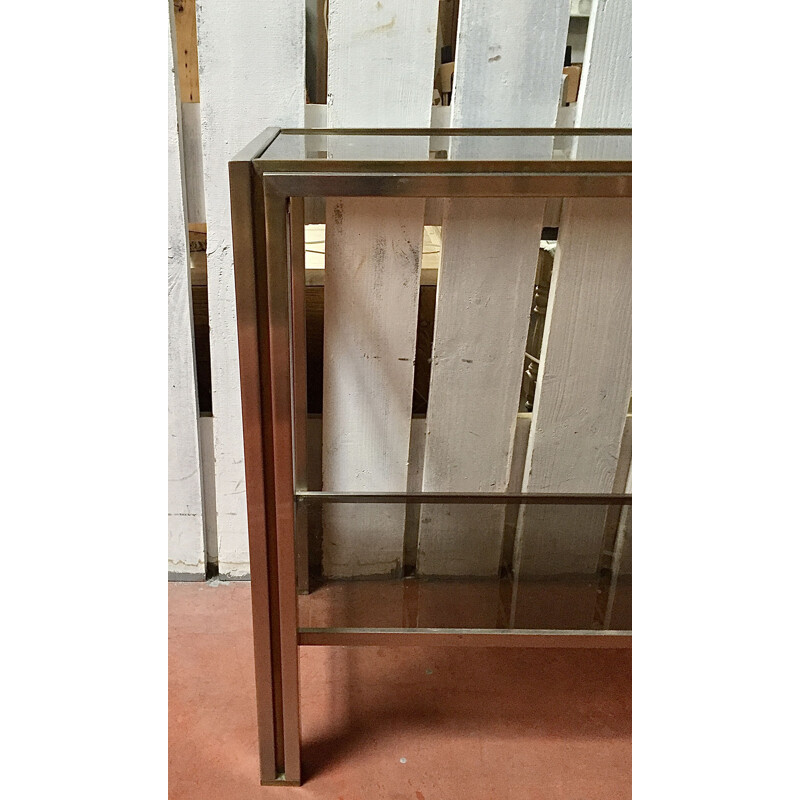 Vintage smoked glass console