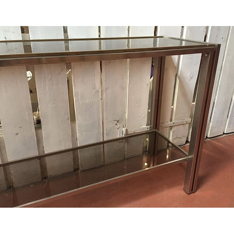 Vintage smoked glass console