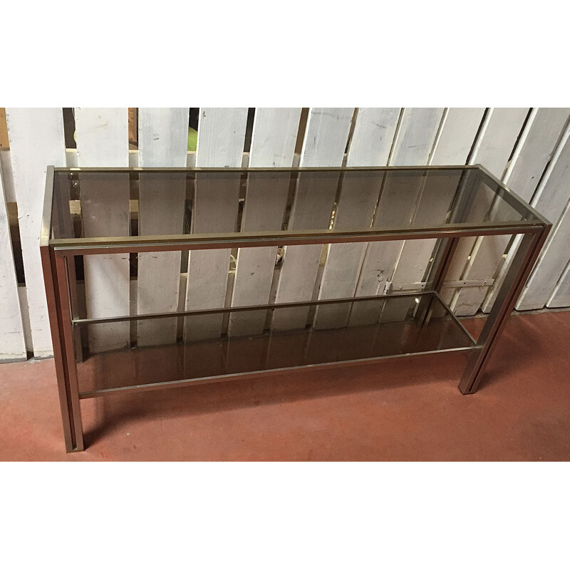 Vintage smoked glass console