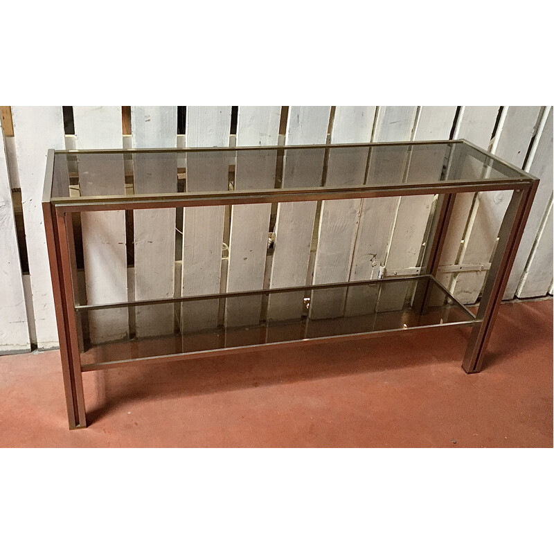 Vintage smoked glass console