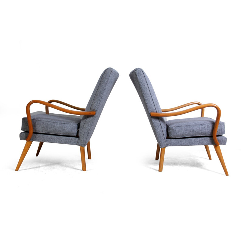 Paire de fauteuils "Bambino" H.K Furniture en bouleau, Howard KEITH - 1950