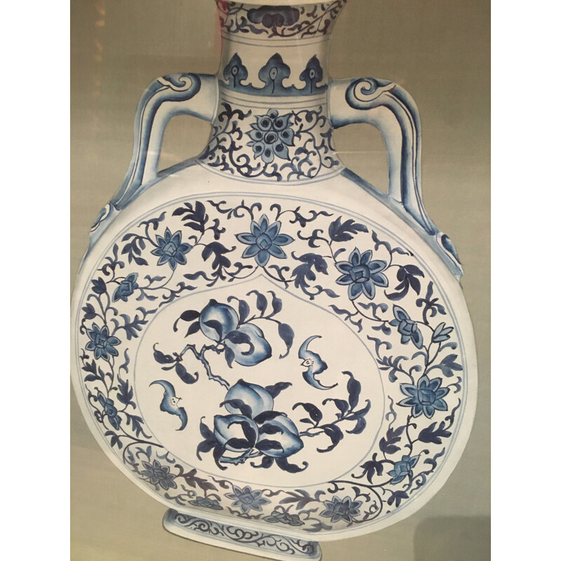 Cerâmica Vintage Ming pintada à mão