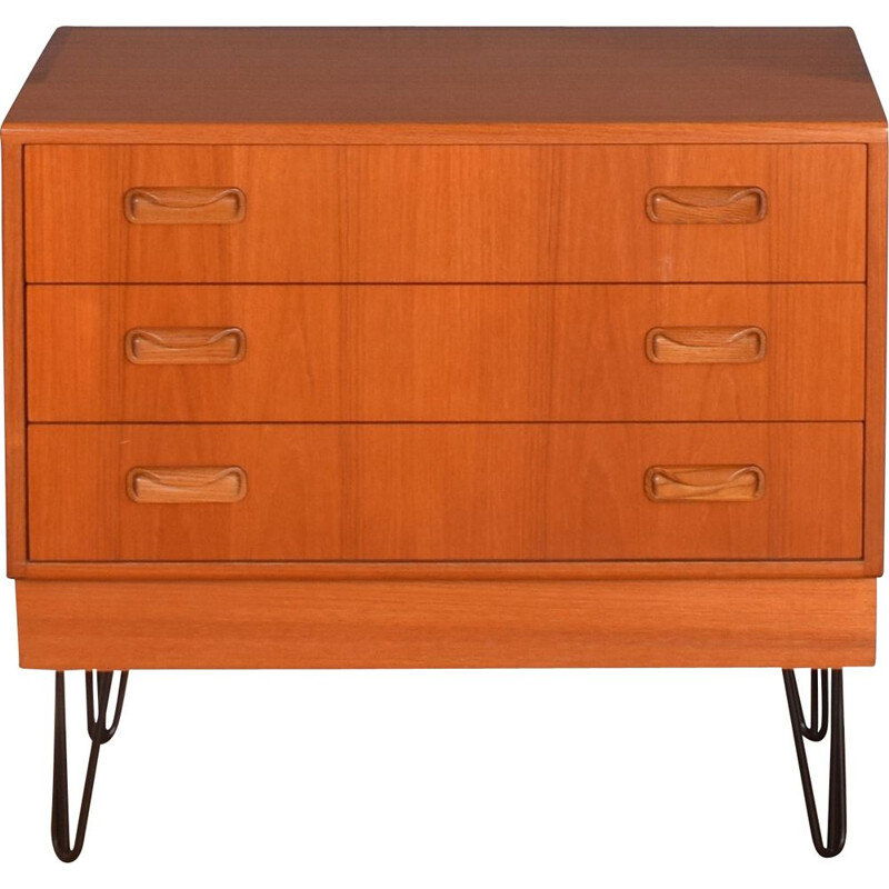 Teak vintage G Plan Fresco chest of drawers on hairpin legs, 1960s