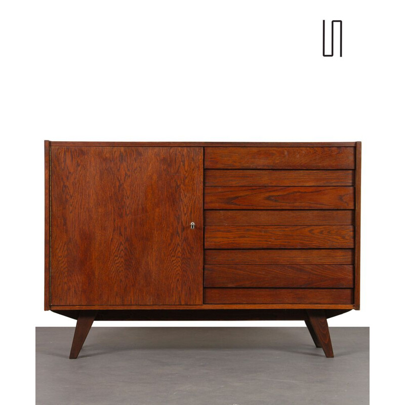 Vintage stained oakwood chest of drawers by Jiri Jiroutek for Interier Praha, 1960