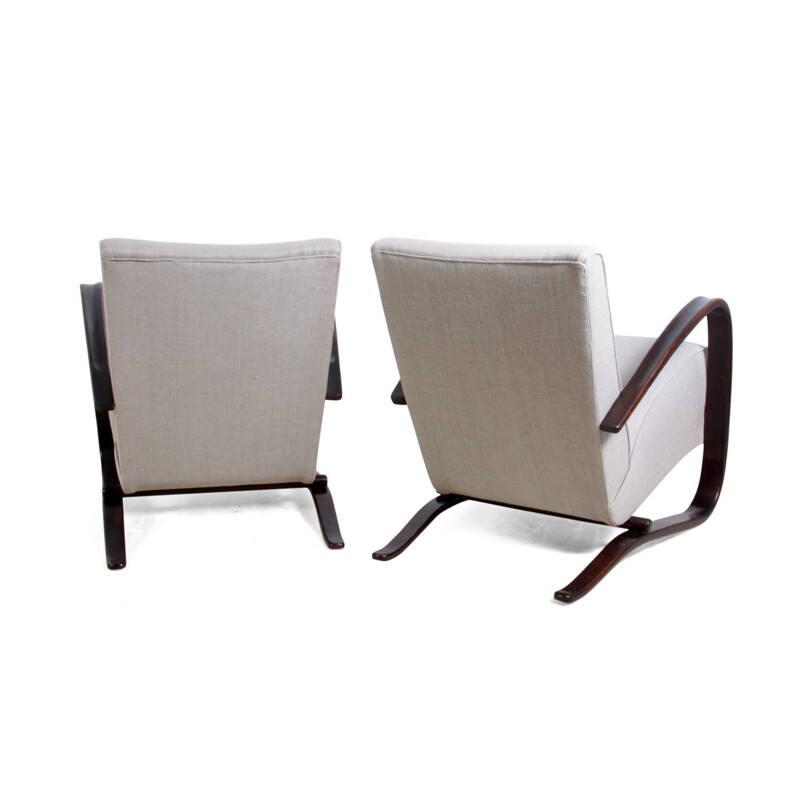 Pair of Thonet "H269" armchairs in beech, Jindrich HALABALA - 1930s