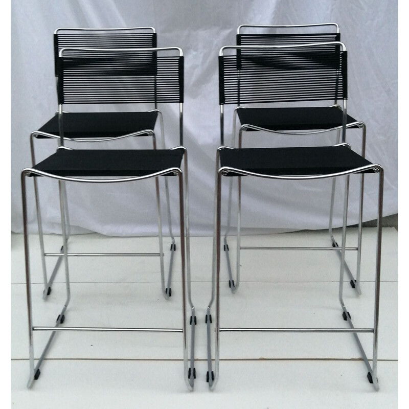 Set of 4 vintage stools Spagheti by Giandomenico Belotti, 1970