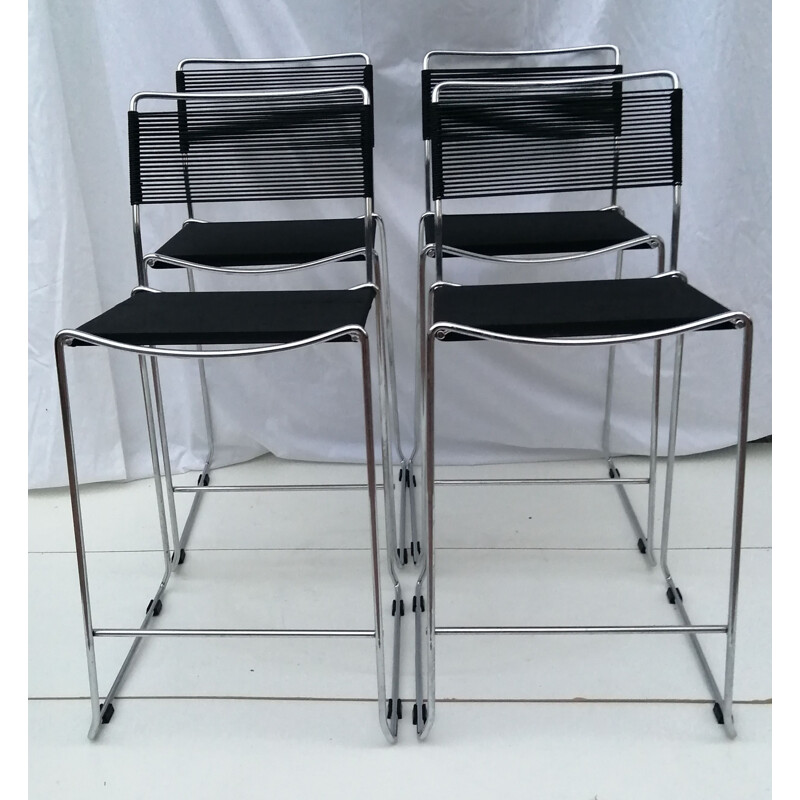 Set of 4 vintage stools Spagheti by Giandomenico Belotti, 1970