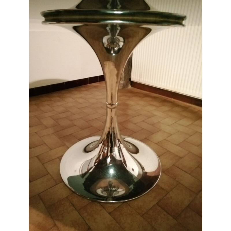 Ovaler Vintage-Tisch aus Rauchglas von Gastone Rinaldi, 1970