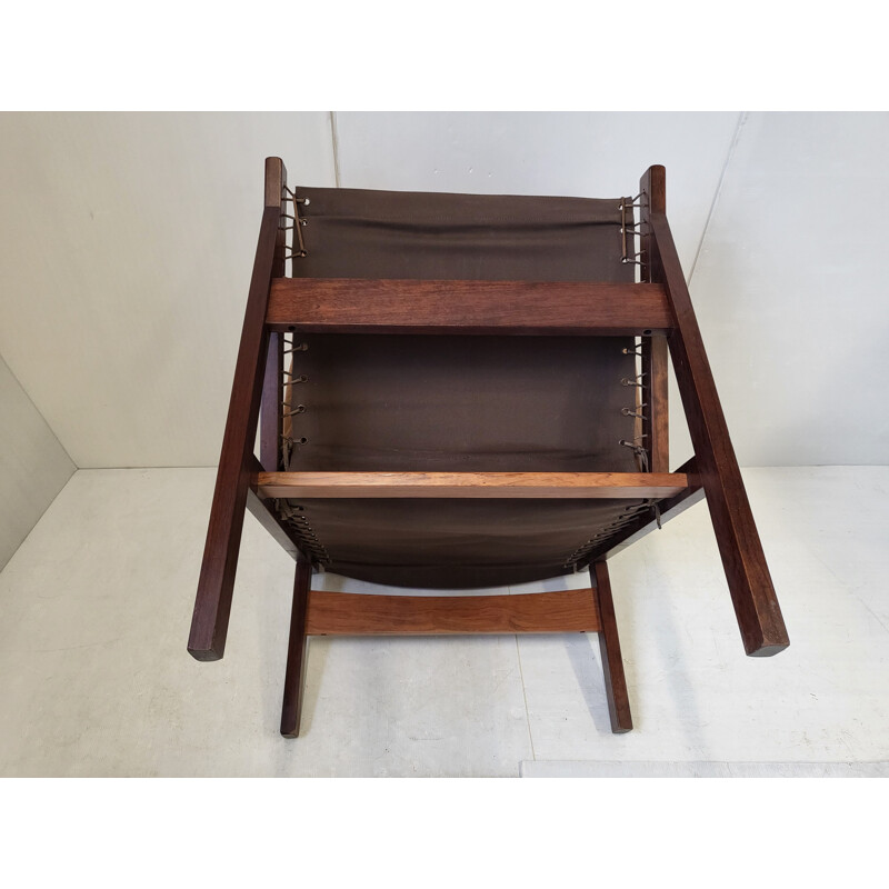 Vintage rosewood and leather armchair by Torbjorn Afdal, 1960