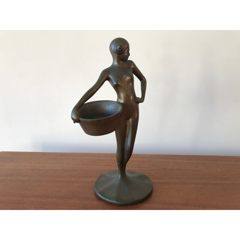 Statuetta vintage La lavandière in bronzo