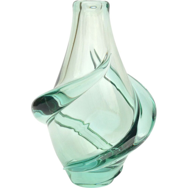 Vase vintage de Frantisk Zemek pour Železny Brod Sklo, Tchécoslovaquie 1950