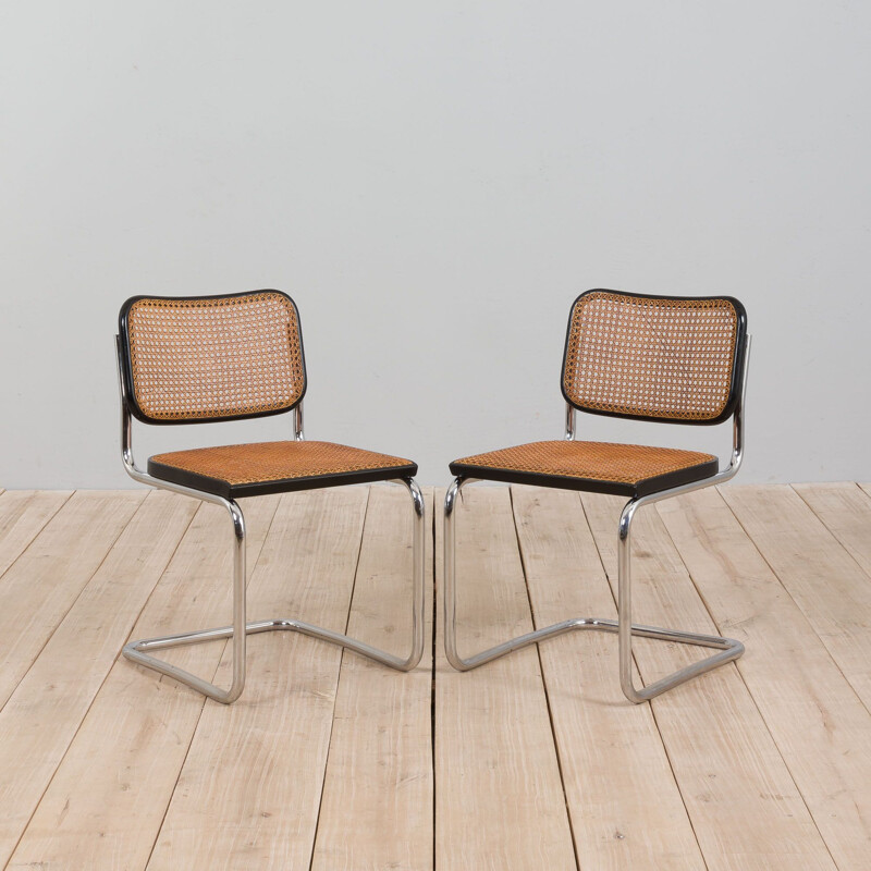 Pair of vintage Cesca chairs by Marcel Breuer for Gavina, Italy 1950s