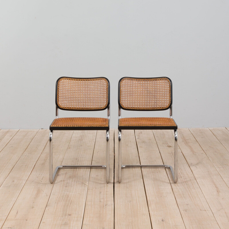 Pair of vintage Cesca chairs by Marcel Breuer for Gavina, Italy 1950s