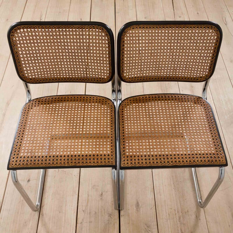 Pair of vintage Cesca chairs by Marcel Breuer for Gavina, Italy 1950s