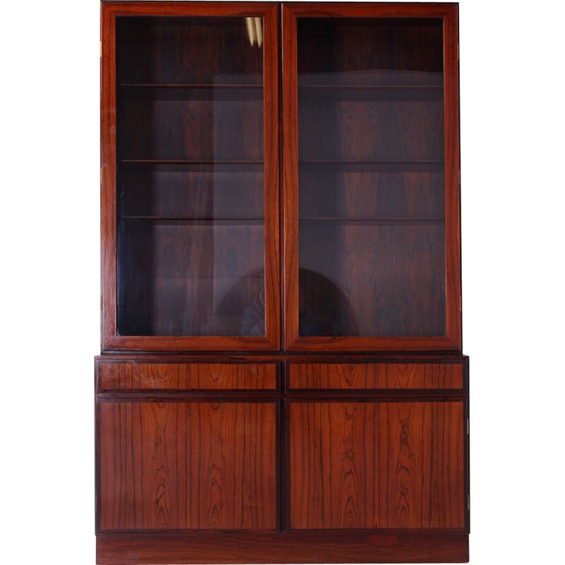 Vintage rosewood display cabinet by Omann Jun, Denmark 1960