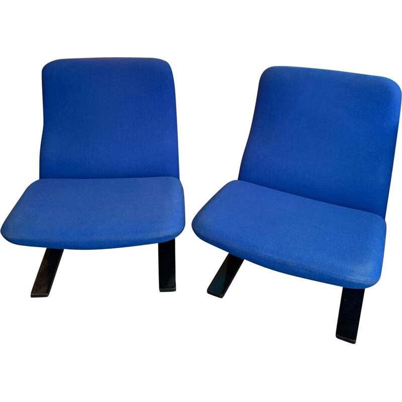 Concorde blue vintage armchair by Pierre Paulin