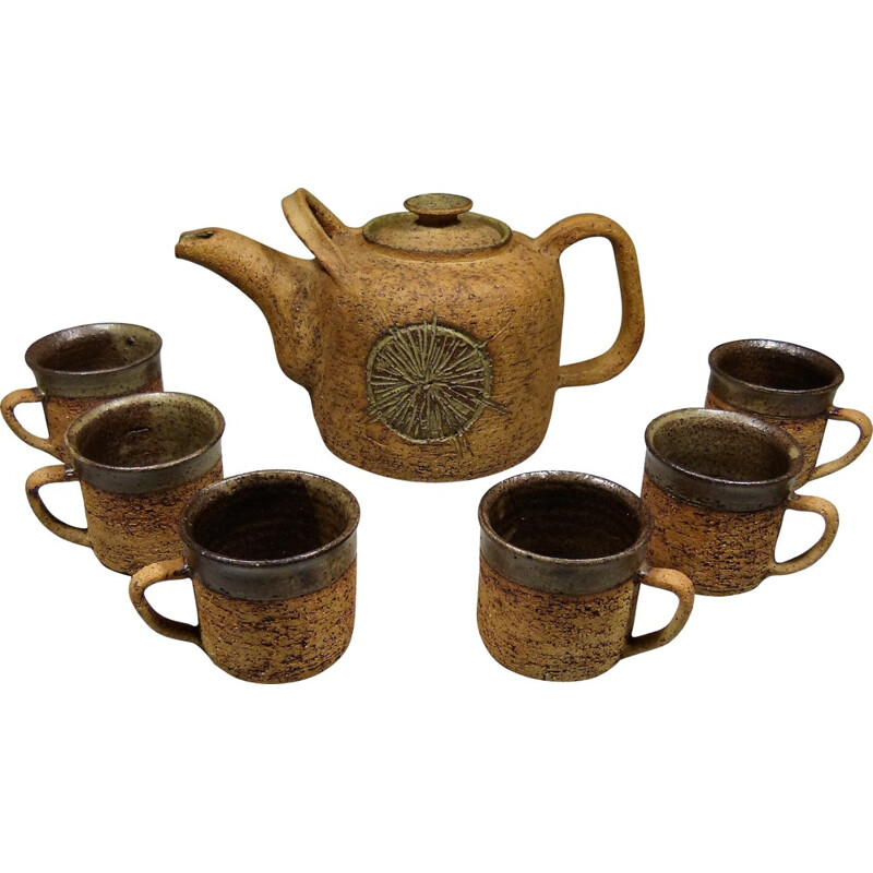 Danish Godtfrid drink set in pottery - 1970s